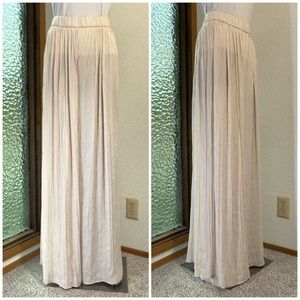 NWT Flowing Palazzo Wide Leg Trousers | Cream | Zara | XS